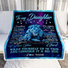 Personalized To My Daughter Blanket from Dad Lion Sometimes It's Hard to Find Words Daughter Birthday Christmas Customized Fleece Blanket | siriusteestore