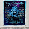 Personalized To My Daughter Blanket from Dad Lion Sometimes It's Hard to Find Words Daughter Birthday Christmas Customized Fleece Blanket | siriusteestore