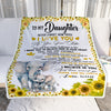 Personalized To My Daughter Blanket from Mom Mother Never Forget I Love You Sunflower Elephant Daughter Birthday Christmas Customized Bed Fleece Throw Blanket | siriusteestore