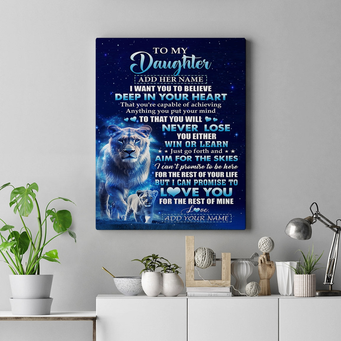 Personalized To My Daughter Canvas From Mom Mother Believe Your Heart Daughter Gift Birthday Graduation Christmas Custom Wall Art Print Framed Canvas | siriusteestore