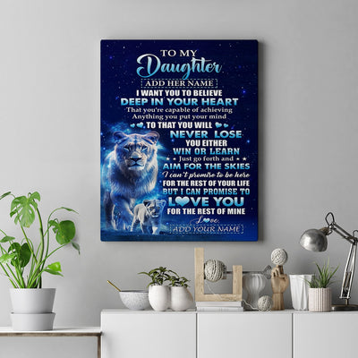 Personalized To My Daughter Canvas From Mom Mother Believe Your Heart Daughter Gift Birthday Graduation Christmas Custom Wall Art Print Framed Canvas | siriusteestore