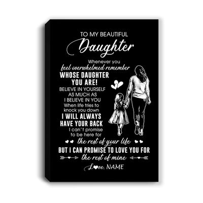Personalized To My Daughter Canvas From Mom Mother Whenever You Feel Overwhelmed Daughter Birthday Gifts Graduation Christmas Custom Wall Art Print Framed Canvas | siriusteestore