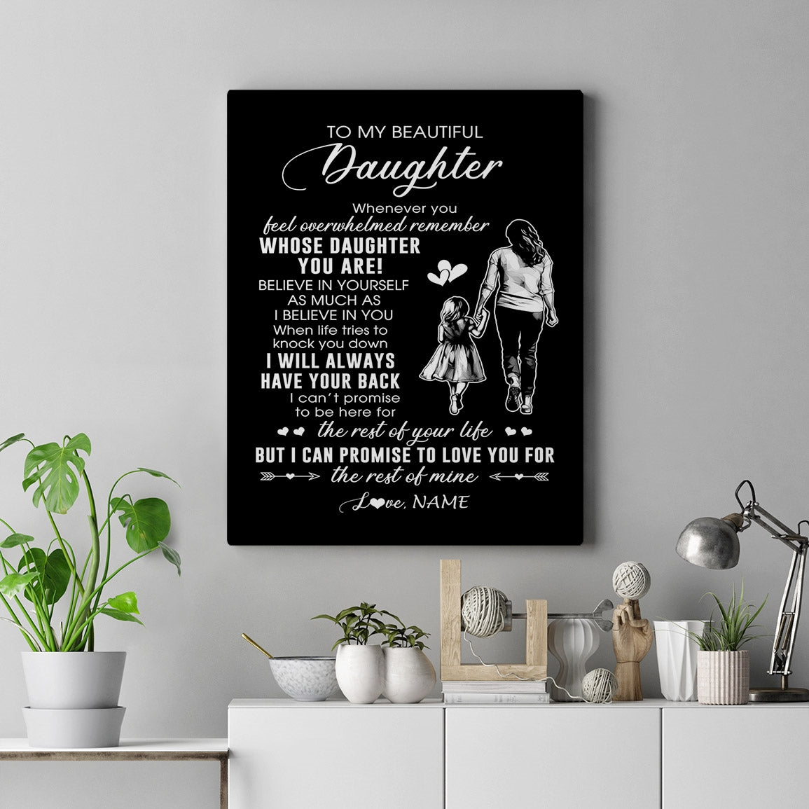 Personalized To My Daughter Canvas From Mom Mother Whenever You Feel Overwhelmed Daughter Birthday Gifts Graduation Christmas Custom Wall Art Print Framed Canvas | siriusteestore