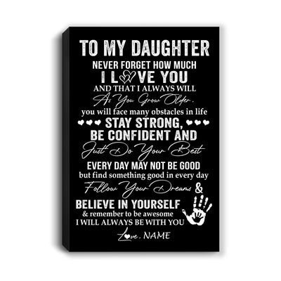 Personalized To My Daughter Canvas I Love You Forever From Mom Dad Daughter Birthday Gifts Christmas Thanksgiving Graduation Custom Wall Art Print Framed Canvas | siriusteestore