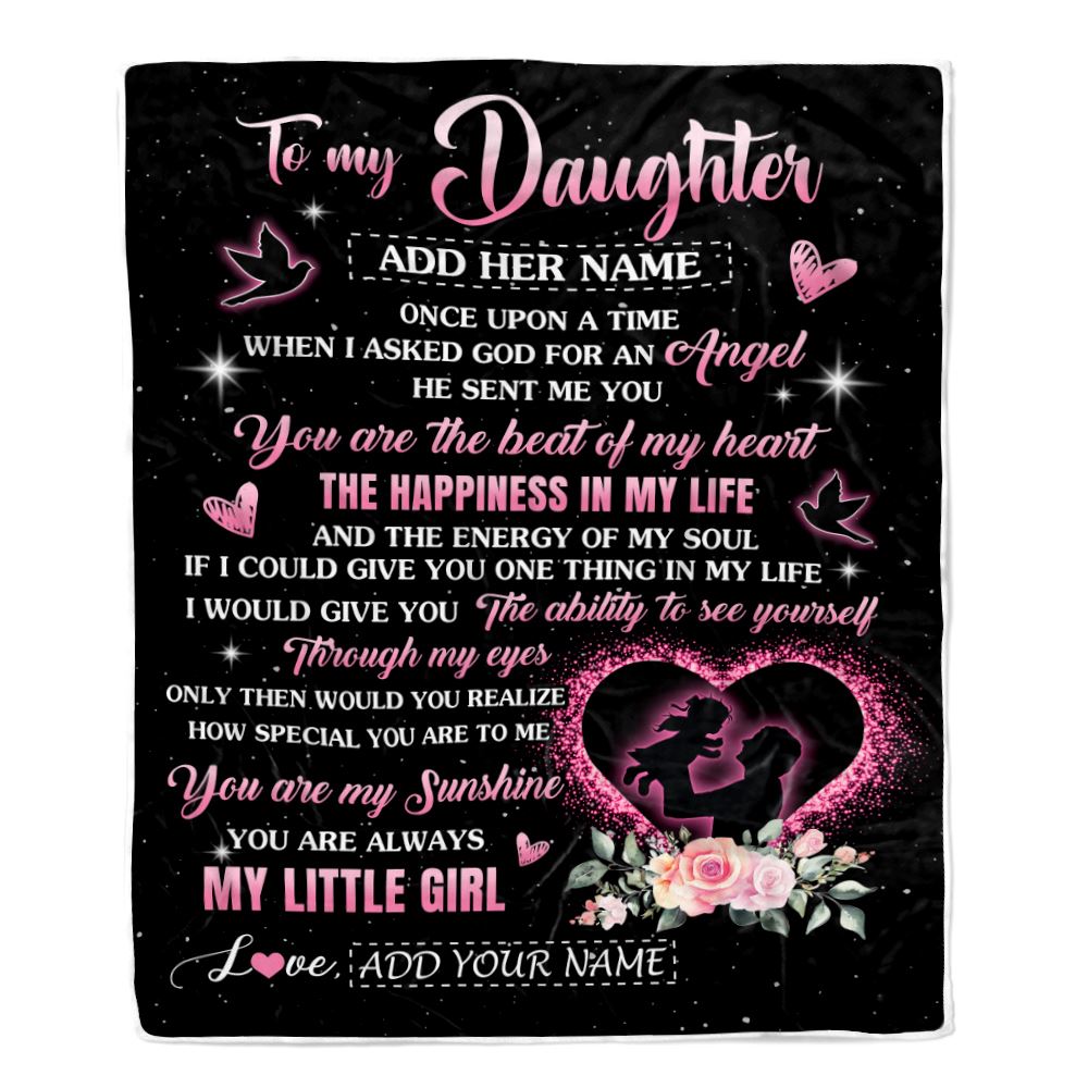 Personalized To My Daughter From Dad Father Blanket Once Upon A Time Birthday Graduation Gifts For Daughter Gifts Christmas Customized Fleece Throw Blanket | siriusteestore