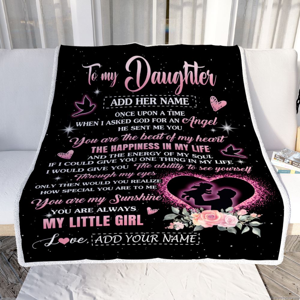 Personalized To My Daughter From Dad Father Blanket Once Upon A Time Birthday Graduation Gifts For Daughter Gifts Christmas Customized Fleece Throw Blanket | siriusteestore