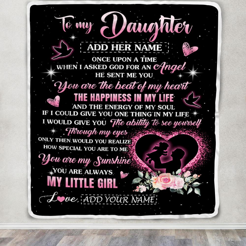 Personalized To My Daughter From Dad Father Blanket Once Upon A Time Birthday Graduation Gifts For Daughter Gifts Christmas Customized Fleece Throw Blanket | siriusteestore