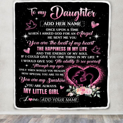 Personalized To My Daughter From Dad Father Blanket Once Upon A Time Birthday Graduation Gifts For Daughter Gifts Christmas Customized Fleece Throw Blanket | siriusteestore