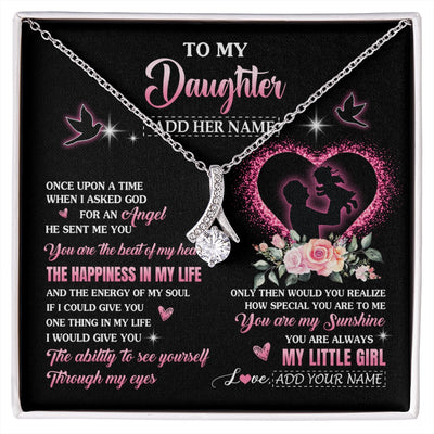 Alluring Beauty Necklace 14K White Gold Finish | 1 | Personalized To My Daughter From Dad Father Necklace Once Upon A Time Birthday Graduation Gifts For Daughter Gifts Christmas Customized Gift Box Message Card | siriusteestore.myshopify