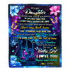 Personalized To My Daughter From Mom Blanket Flower Wherever Your Journey Daughter Birthday Gifts Graduation Thanksgiving Christmas Customized Fleece Blanket | siriusteestore