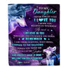Personalized To My Daughter From Mom Dad Blanket Wolf Moon My Love For You Is Forever Daughter Birthday Christmas Customized Fleece Blanket | siriusteestore