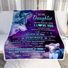 Personalized To My Daughter From Mom Dad Blanket Wolf Moon My Love For You Is Forever Daughter Birthday Christmas Customized Fleece Blanket | siriusteestore
