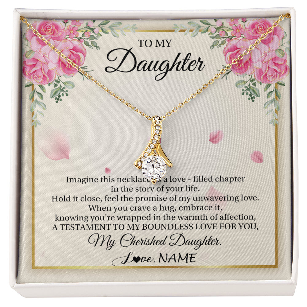 Alluring Beauty Necklace 18K Yellow Gold Finish | 1 | Personalized To My Daughter From Mom Imagine This Necklace As A Love Daughter Birthday Jewelry Graduation Christmas Customized Gift Box Message Card | siriusteestore