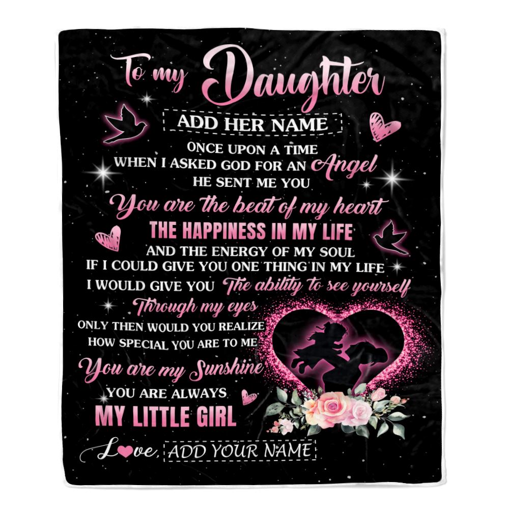 Personalized To My Daughter From Mom Mother Blanket Once Upon A Time Birthday Graduation Gifts For Daughter Gifts Christmas Customized Fleece Throw Blanket | siriusteestore