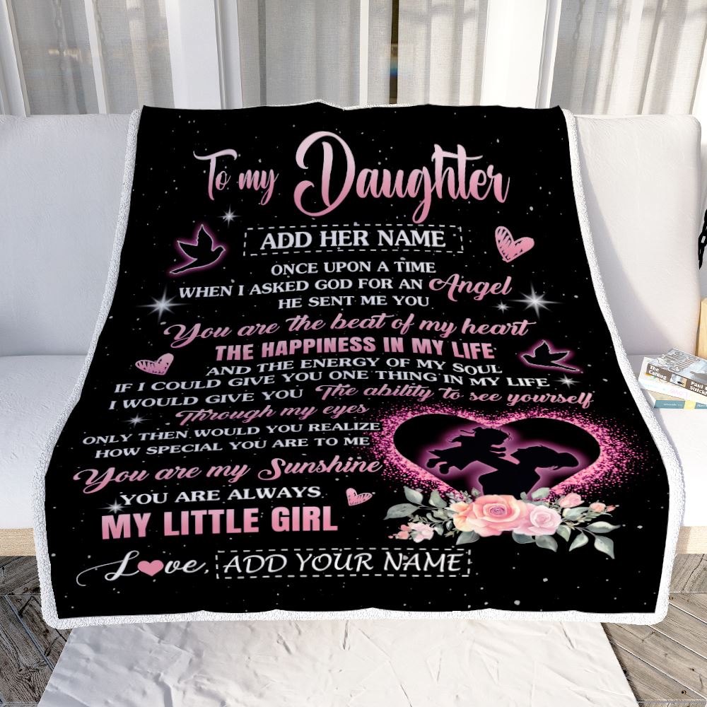 Personalized To My Daughter From Mom Mother Blanket Once Upon A Time Birthday Graduation Gifts For Daughter Gifts Christmas Customized Fleece Throw Blanket | siriusteestore