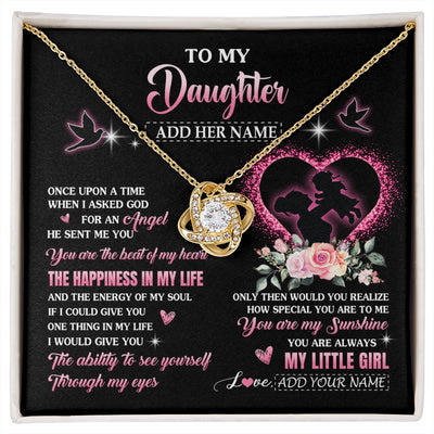 Love Knot Necklace 18K Yellow Gold Finish | 1 | Personalized To My Daughter From Mom Mother Necklace Once Upon A Time Birthday Graduation Gifts For Daughter Gifts Christmas Customized Gift Box Message Card | siriusteestore.myshopify