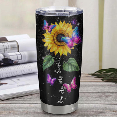 Personalized To My Daughter From Mom Mother Stainless Steel Tumbler Cup You Are My Sunshine Sunflower Butterfly Daughter Birthday Graduation Christmas Travel Mug | siriusteestore