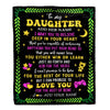 Personalized To My Daughter Gift Blanket From Mom Dad Mother Letter Sleep Cute Daughter Birthday Idea Graduation Christmas Customized Fleece Throw Blanket | siriusteestore