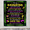 Personalized To My Daughter Gift Blanket From Mom Dad Mother Letter Sleep Cute Daughter Birthday Idea Graduation Christmas Customized Fleece Throw Blanket | siriusteestore