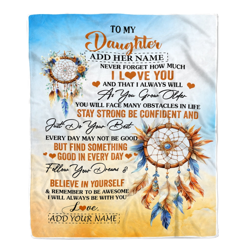Personalized To My Daughter Gifts Blanket Dream Catcher I Love You Forever From Mom Dad Daughter Birthday Gifts Christmas Graduation Custom Fleece Blanket | siriusteestore