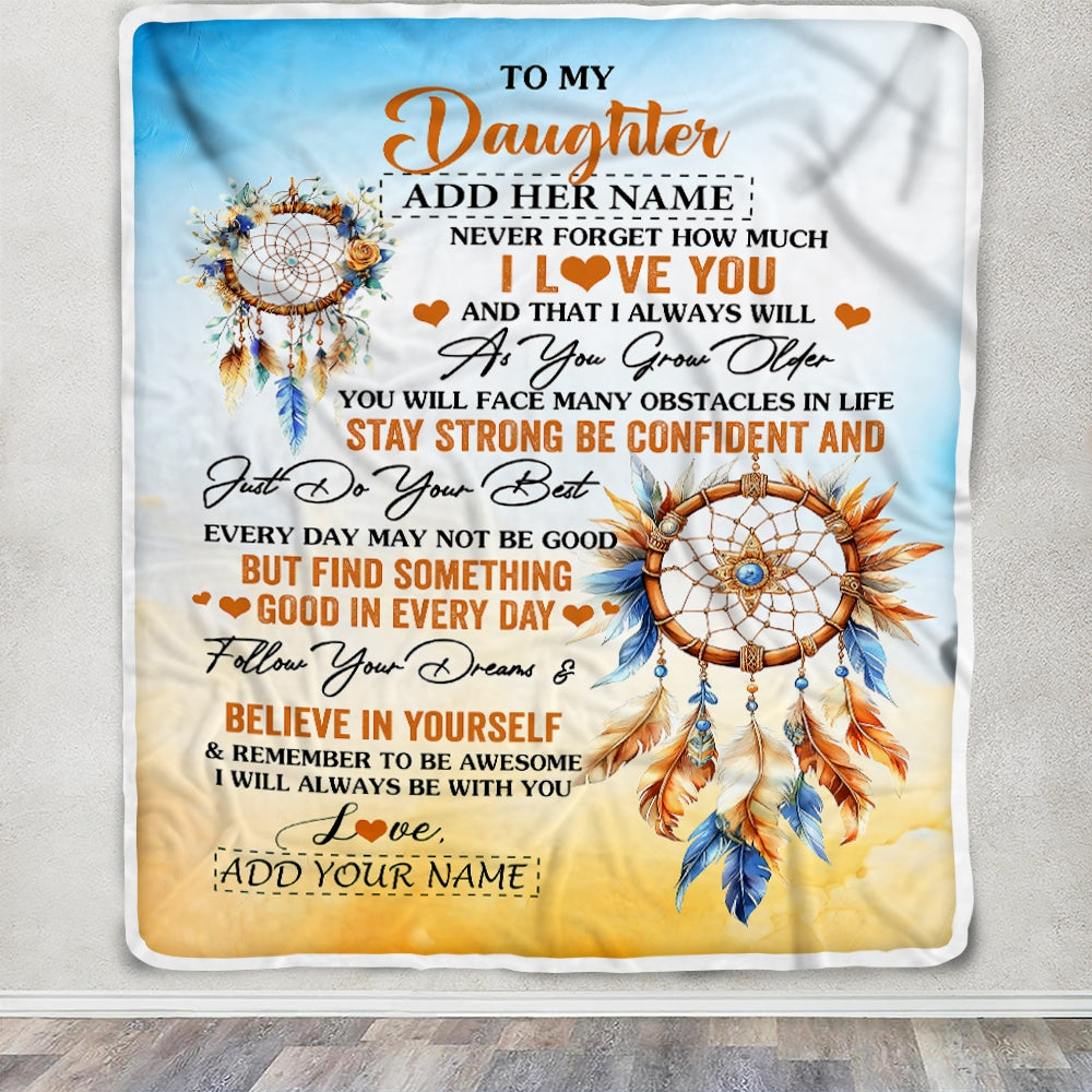 Personalized To My Daughter Gifts Blanket Dream Catcher I Love You Forever From Mom Dad Daughter Birthday Gifts Christmas Graduation Custom Fleece Blanket | siriusteestore