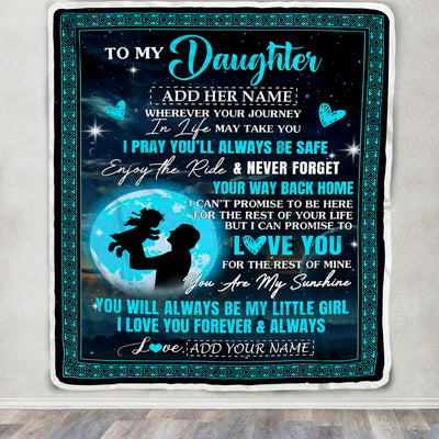 Personalized To My Daughter Gifts Blanket From Dad Father Promise To Love You Gifts For Daughter Birthday Graduation Christmas Custom Fleece Throw Blanket | siriusteestore