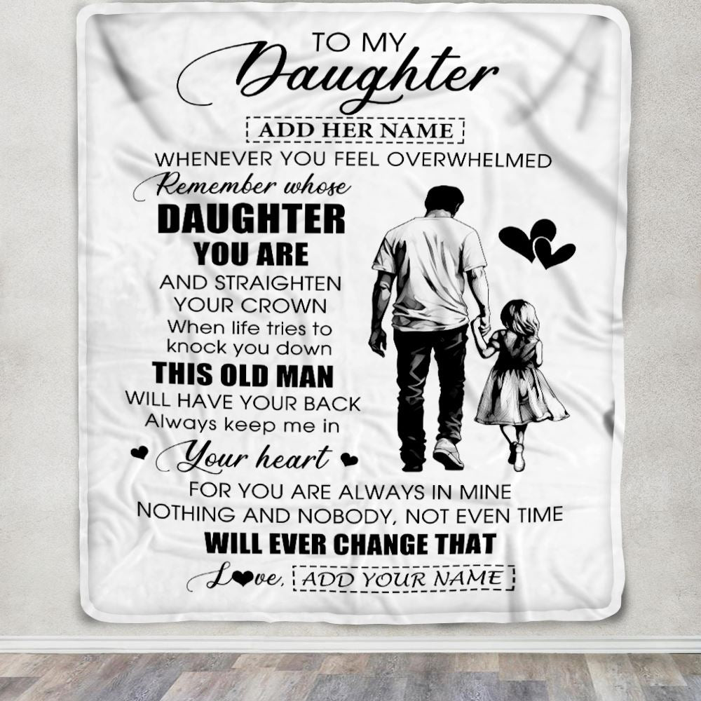 Personalized To My Daughter Gifts Blanket From Dad Father Whenever Man Unique Birthday Gifts For Daughter Graduation Christmas Custom Fleece Throw Blanket | siriusteestore
