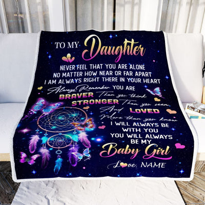 Personalized To My Daughter Gifts Blanket From Mom Dad Dream Catcher Butterfly Girl Daughter Birthday Gifts Graduation Christmas Customized Fleece Blanket | siriusteestore