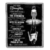 Personalized To My Daughter Gifts Blanket From Mom Dad Father I Wish You The Strength Daughter Birthday Gifts Christmas Graduation Custom Fleece Throw Blanket | siriusteestore