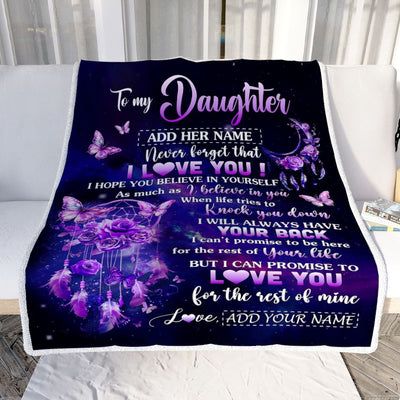 Personalized To My Daughter Gifts Blanket From Mom Dad Floral Butterfly Love You Daughter Birthday Gifts Graduation Christmas Customized Fleece Blanket | siriusteestore