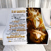 Personalized To My Daughter Gifts Blanket From Mom Dad Mother I Close My Eyes Horse Daughter Birthday Gifts Graduation Christmas Custom Fleece Throw Blanket | siriusteestore