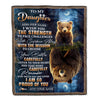 Personalized To My Daughter Gifts Blanket From Mom Dad Mother I Wish You The Strength Bear Daughter Birthday Gifts Christmas Graduation Custom Fleece Blanket | siriusteestore