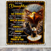 Personalized To My Daughter Gifts Blanket From Mom Dad Mother I Wish You The Strength Eagle Daughter Birthday Gifts Christmas Graduation Custom Fleece Blanket | siriusteestore