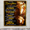 Personalized To My Daughter Gifts Blanket From Mom Dad Mother I Wish You The Strength Horse Daughter Birthday Gifts Christmas Graduation Custom Fleece Blanket | siriusteestore