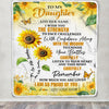 Personalized To My Daughter Gifts Blanket From Mom Dad Mother I Wish You The Strength Sunflower Daughter Birthday Gifts Christmas Custom Fleece Blanket | siriusteestore