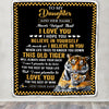 Personalized To My Daughter Gifts Blanket From Mom Dad Mother This Old Tiger Love You Daughter Birthday Gifts Graduation Christmas Customized Fleece Blanket | siriusteestore