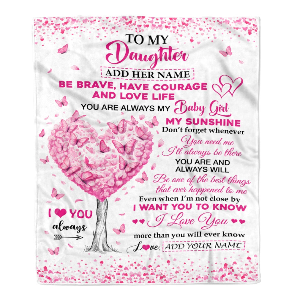 Personalized To My Daughter Gifts Blanket From Mom Dad Mother Tree I Love You Always Daughter Birthday Gifts Mothers Day Christmas Custom Fleece Throw Blanket | siriusteestore