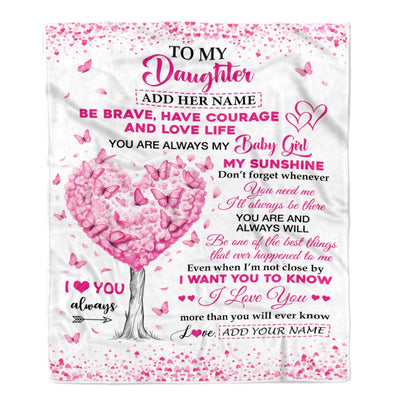 Personalized To My Daughter Gifts Blanket From Mom Dad Mother Tree I Love You Always Daughter Birthday Gifts Mothers Day Christmas Custom Fleece Throw Blanket | siriusteestore