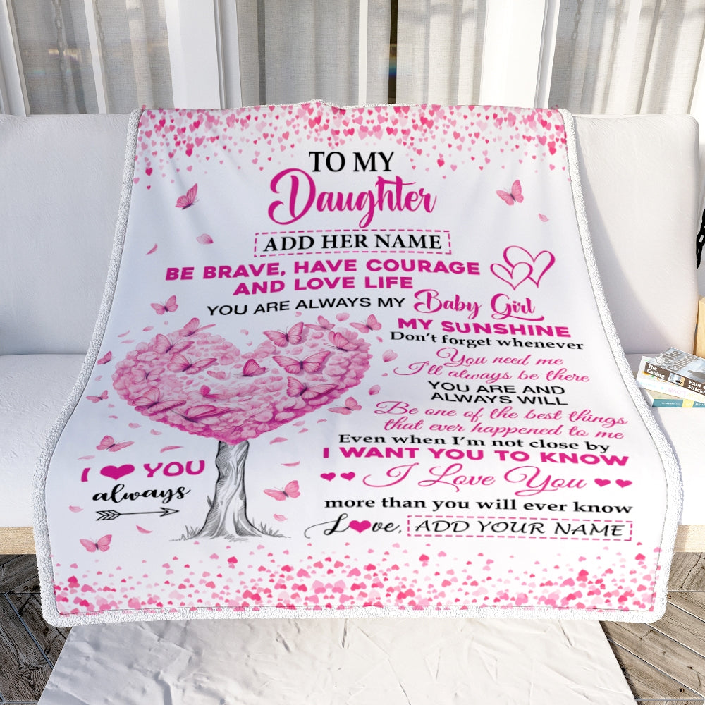 Personalized To My Daughter Gifts Blanket From Mom Dad Mother Tree I Love You Always Daughter Birthday Gifts Mothers Day Christmas Custom Fleece Throw Blanket | siriusteestore