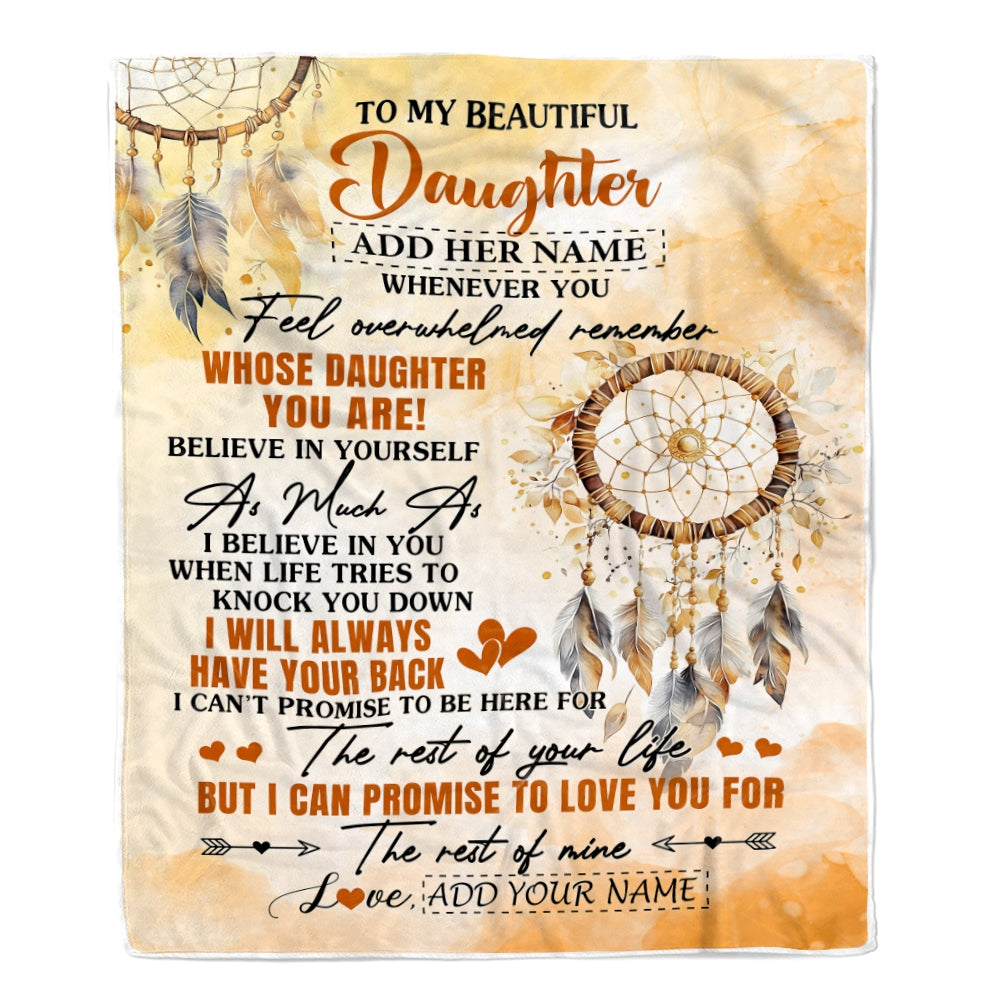 Personalized To My Daughter Gifts Blanket From Mom Dad Mother Whenever You Feel Dream Catcher Daughter Birthday Gifts Graduation Christmas Fleece Blanket | siriusteestore
