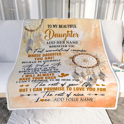 Personalized To My Daughter Gifts Blanket From Mom Dad Mother Whenever You Feel Dream Catcher Daughter Birthday Gifts Graduation Christmas Fleece Blanket | siriusteestore