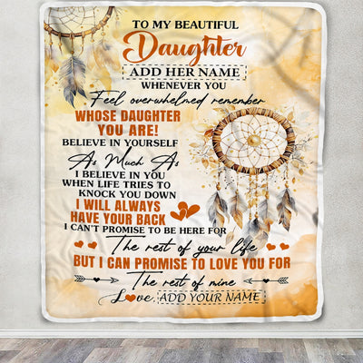 Personalized To My Daughter Gifts Blanket From Mom Dad Mother Whenever You Feel Dream Catcher Daughter Birthday Gifts Graduation Christmas Fleece Blanket | siriusteestore