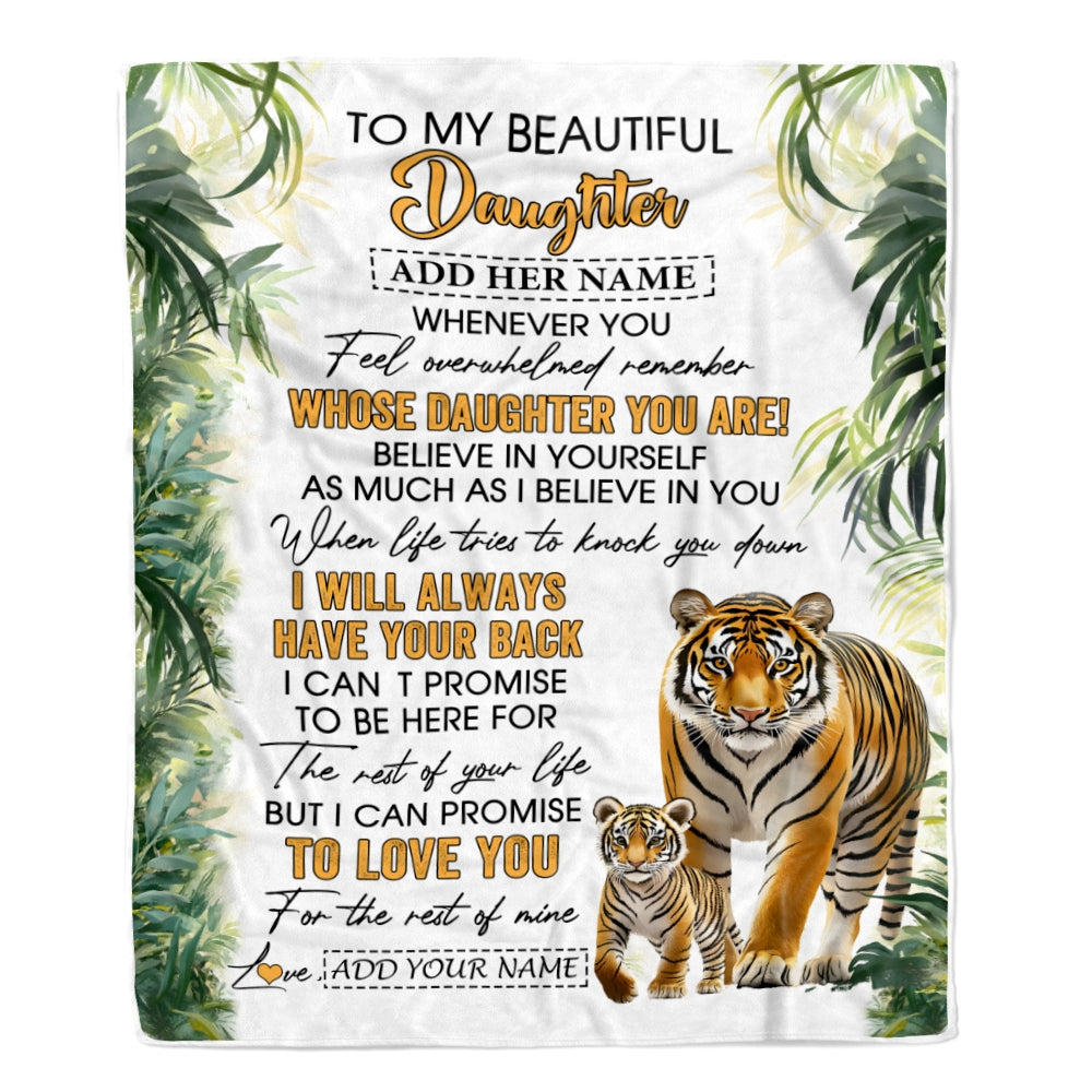 Personalized To My Daughter Gifts Blanket From Mom Dad Mother Whenever You Feel Tiger Daughter Birthday Gifts Graduation Christmas Customized Fleece Blanket | siriusteestore