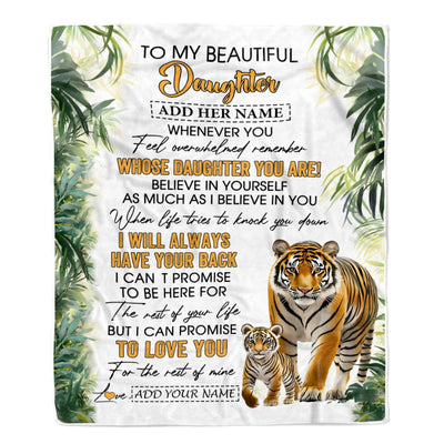 Personalized To My Daughter Gifts Blanket From Mom Dad Mother Whenever You Feel Tiger Daughter Birthday Gifts Graduation Christmas Customized Fleece Blanket | siriusteestore