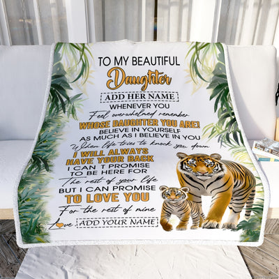 Personalized To My Daughter Gifts Blanket From Mom Dad Mother Whenever You Feel Tiger Daughter Birthday Gifts Graduation Christmas Customized Fleece Blanket | siriusteestore