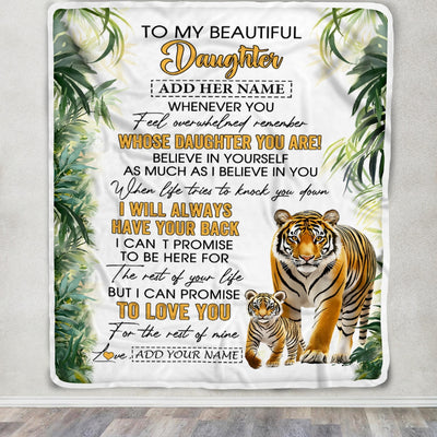 Personalized To My Daughter Gifts Blanket From Mom Dad Mother Whenever You Feel Tiger Daughter Birthday Gifts Graduation Christmas Customized Fleece Blanket | siriusteestore