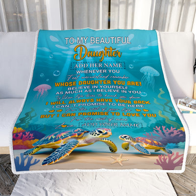 Personalized To My Daughter Gifts Blanket From Mom Dad Mother Whenever You Feel Turtle Daughter Birthday Gifts Graduation Christmas Customized Fleece Blanket | siriusteestore
