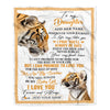 Personalized To My Daughter Gifts Blanket From Mom Dad Mother Wherever Your Journey In Life Tiger Daughter Birthday Gifts Warm Customized Fleece Throw Blanket | siriusteestore