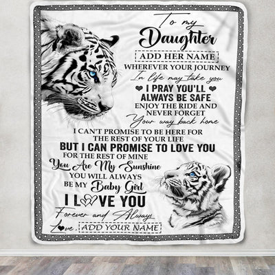Personalized To My Daughter Gifts Blanket From Mom Dad Mother Wherever Your Journey In Life White Tier Daughter Birthday Gifts Christmas Custom Fleece Blanket | siriusteestore