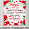 Personalized To My Daughter Gifts Blanket From Mom Dad Rose Flower Present For Adult Birthday Gifts For Daughter Christmas Graduation Custom Fleece Blanket | siriusteestore